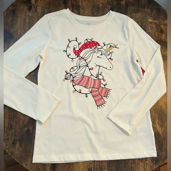 SET: Holiday Time | little girls holiday print tee + mesh skirt. Size: L (10-12) - Picture 2 of 15